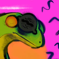 cropped artwork of an anthro frog's head